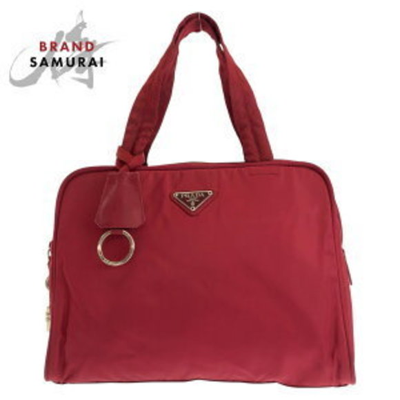Prada bag Tessuto nylon Red tote triangular - Picture 1 of 9